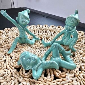 Three Vintage Kitschy Holland Mold Pixie Elves